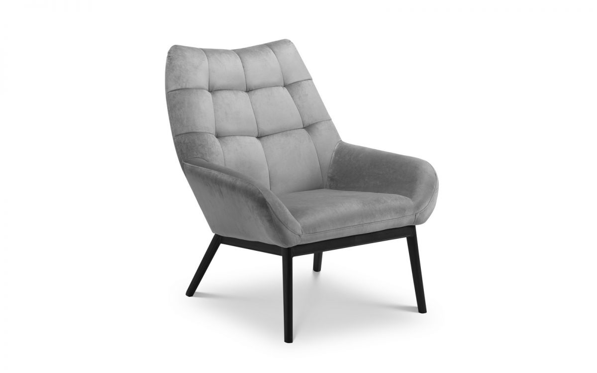 Lucerne Grey Velvet Arm Chair - Click Image to Close